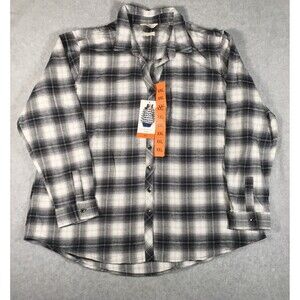 Weatherproof Vintage Ladies' XXL Long Sleeve Flannel Shirt Black/White Plaid